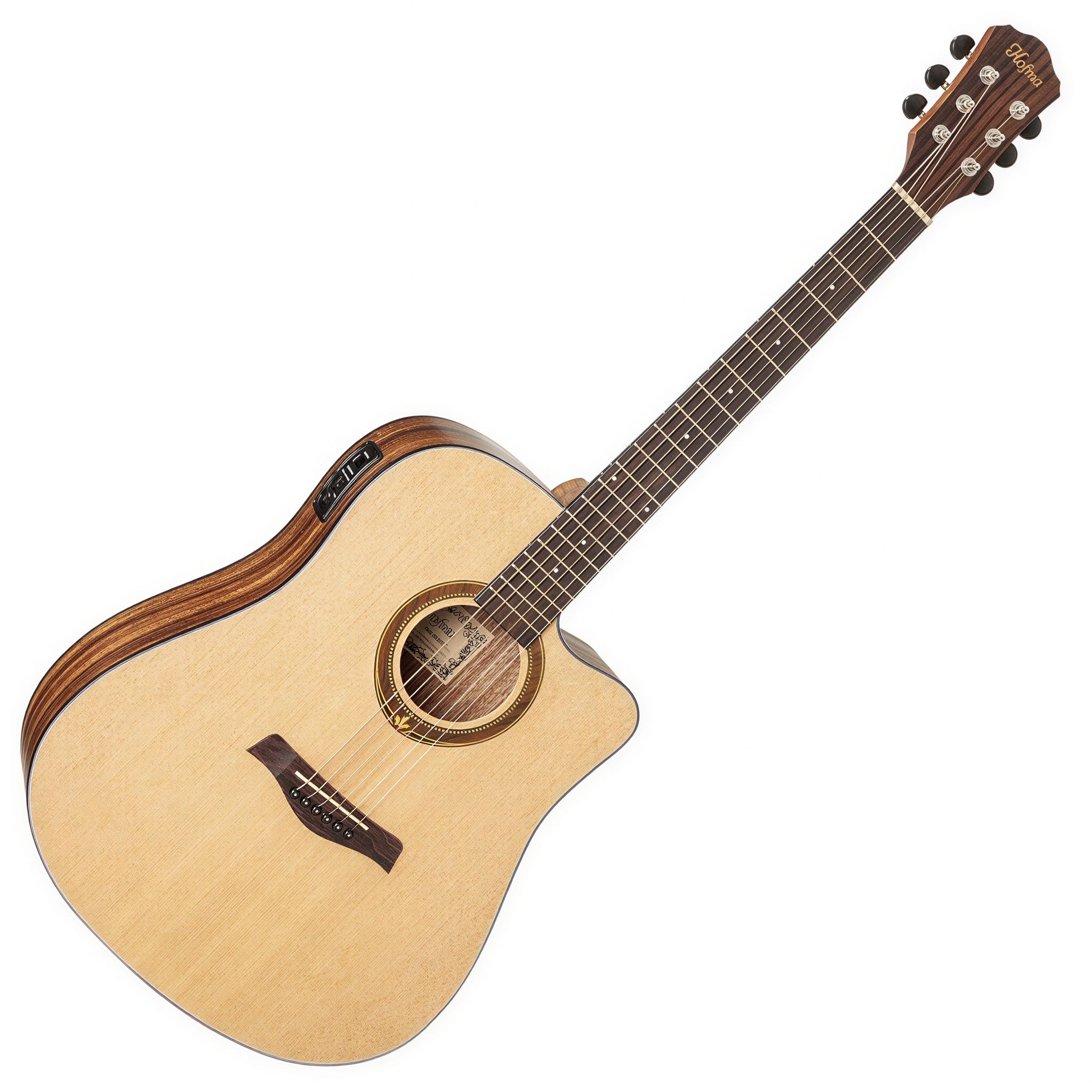 Violão Eletroacústico Dreadnought Hofma HMF290 stnt Satin Natural