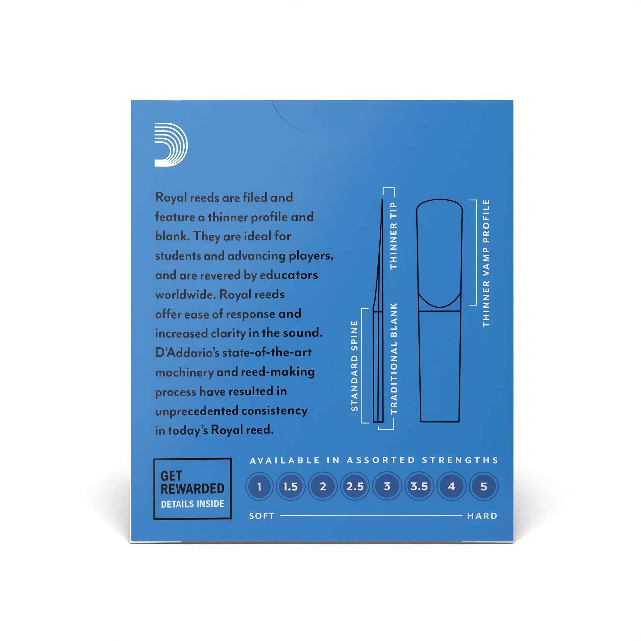 Palheta Clarineta Bb 1.5 (10 Peças) D Addario Royal RCB1015