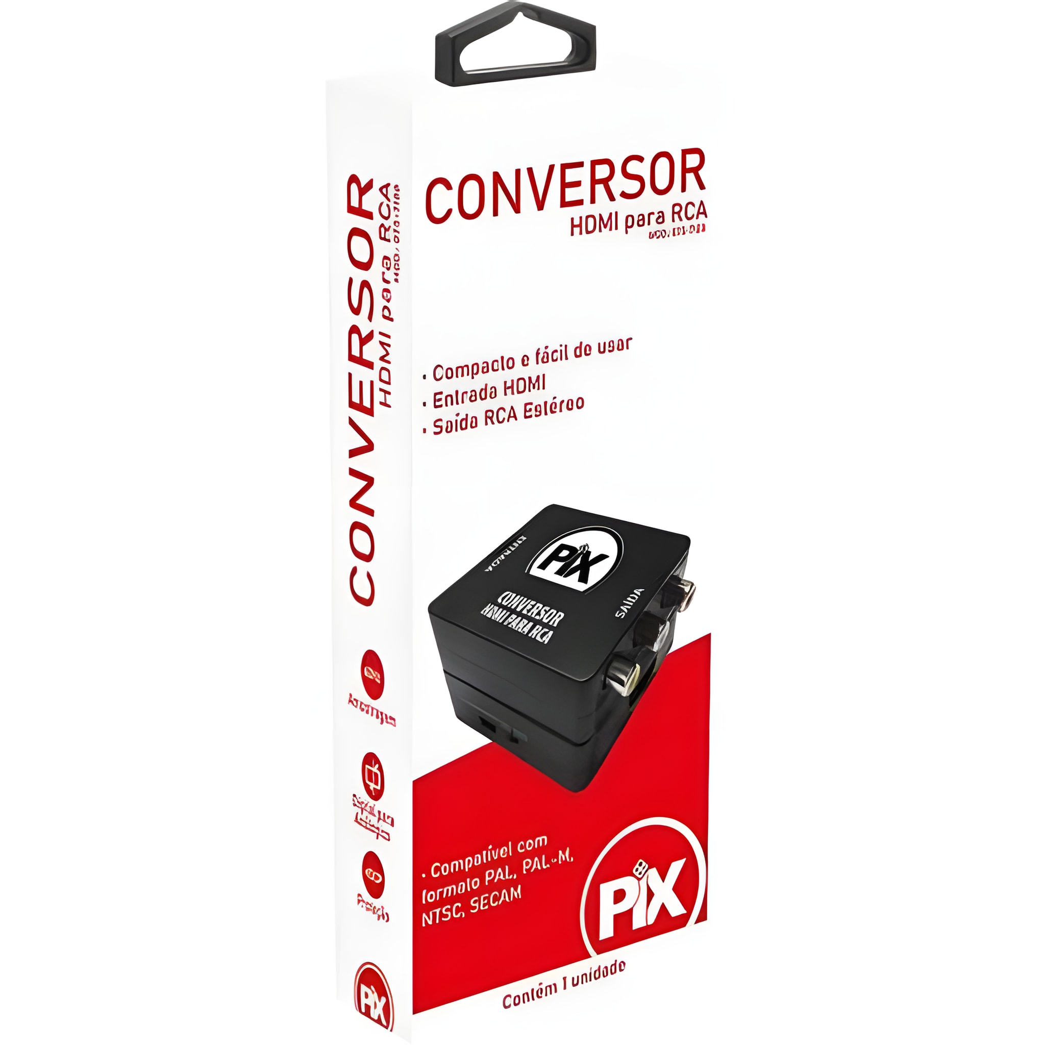 Conversor HDMI Para RCA Preto Pix