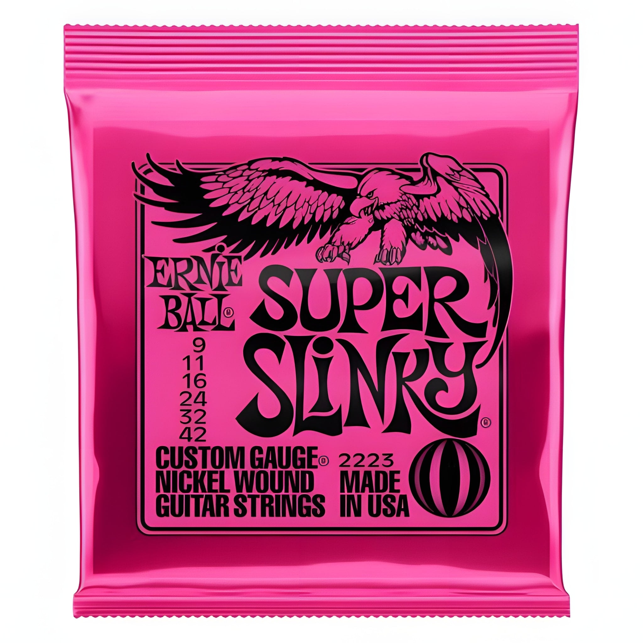Encordoamento Para Guitarra Ernie Ball Super Slinky 0.09 6 Cordas Níquel