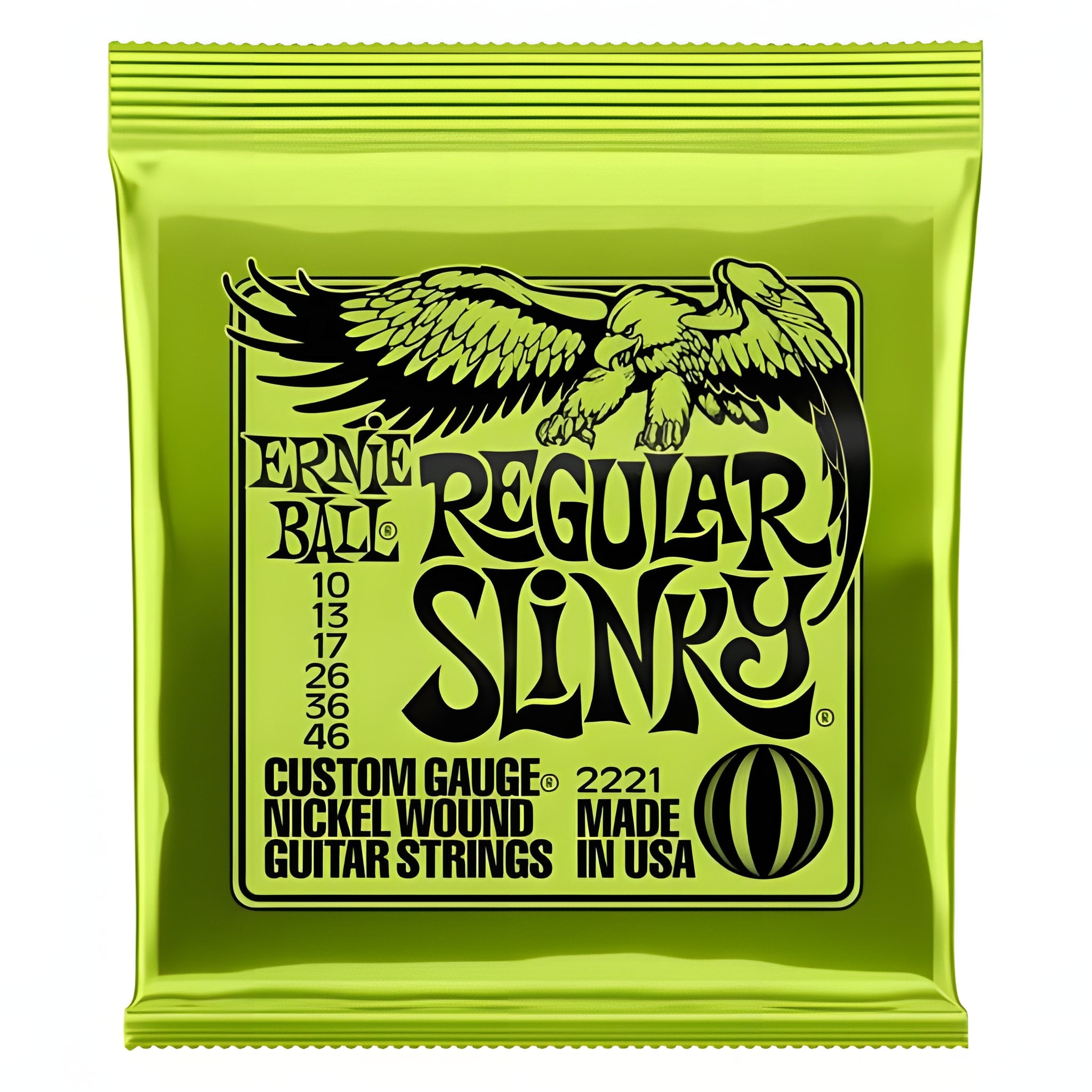 Encordoamento Para Guitarra Ernie Ball Regular Slinky 0.10 6 Cordas Niquel