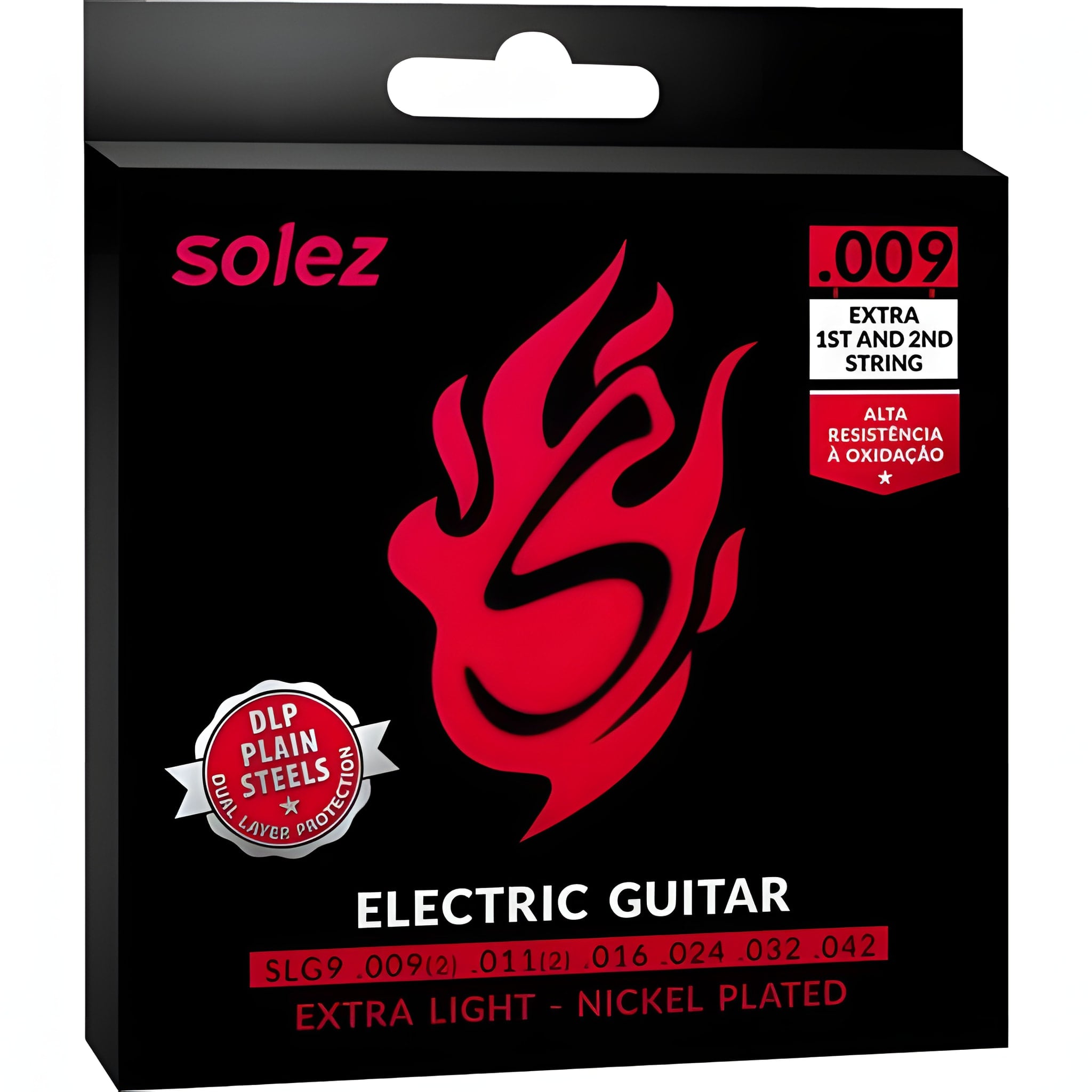 Encordoamento Guitarra Solez SLG9 009 Leve 6 Cordas Aço Niquelado