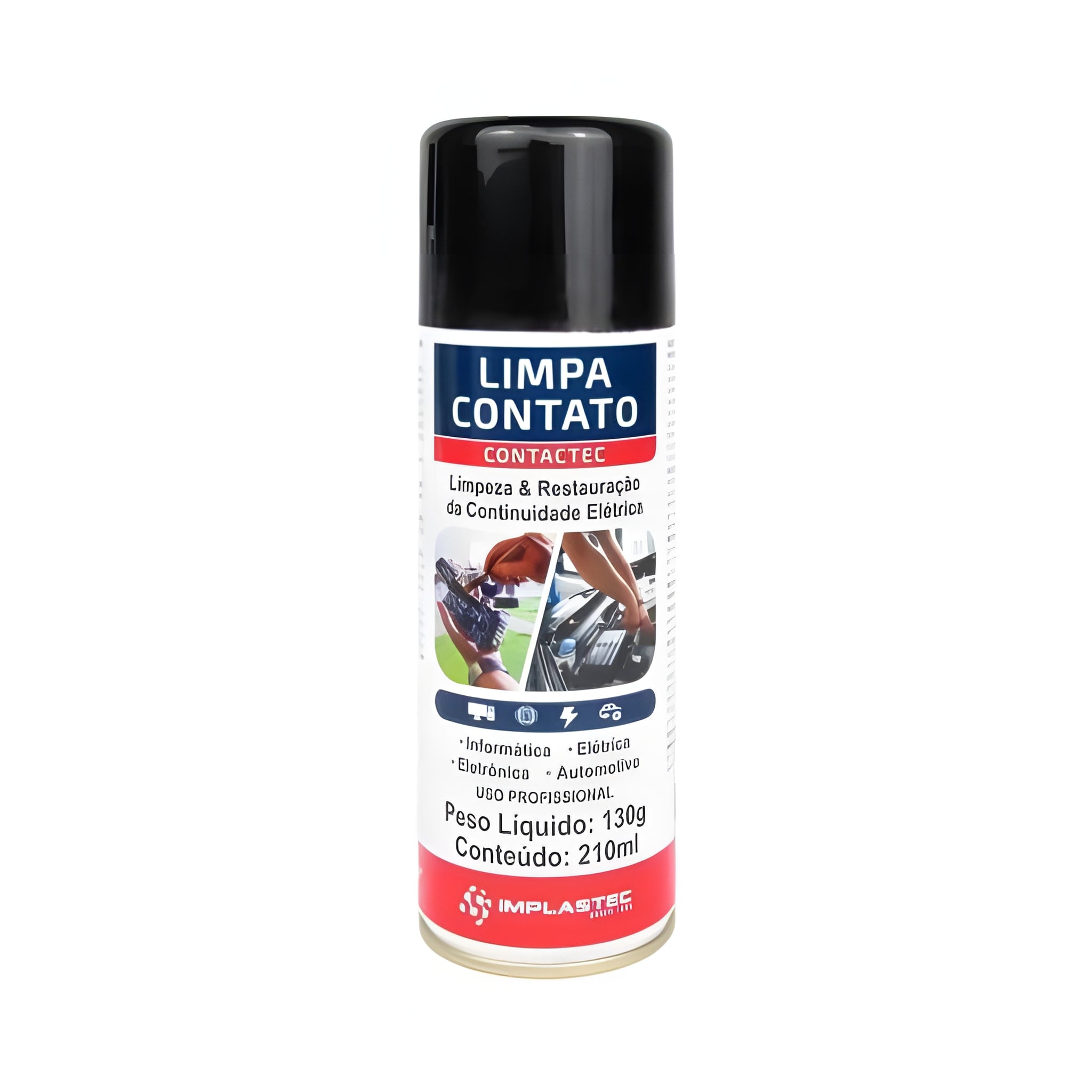 Spray Limpa Contato 130g Implastec Contactec Limpeza Rápida e Fácil Aplicação