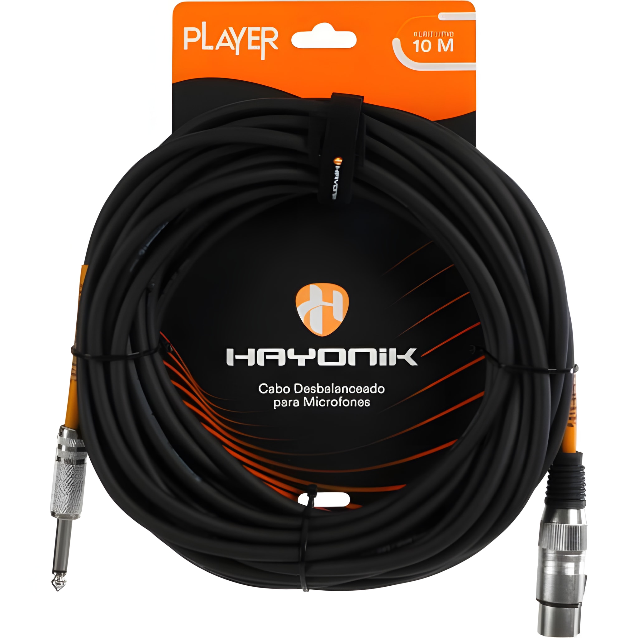 Cabo Para Microfone Hayonik XLR(F) X P10 10m Desbalanceado Preto
