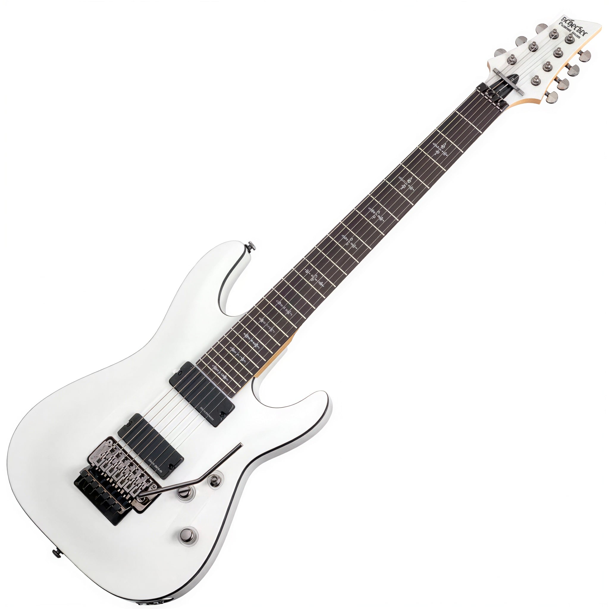 Guitarra Schecter Demon-7 FR Vintage White 7 Cordas com Captadores Duncan Designed HB-105 e Ponte Floyd Rose Special 3250
