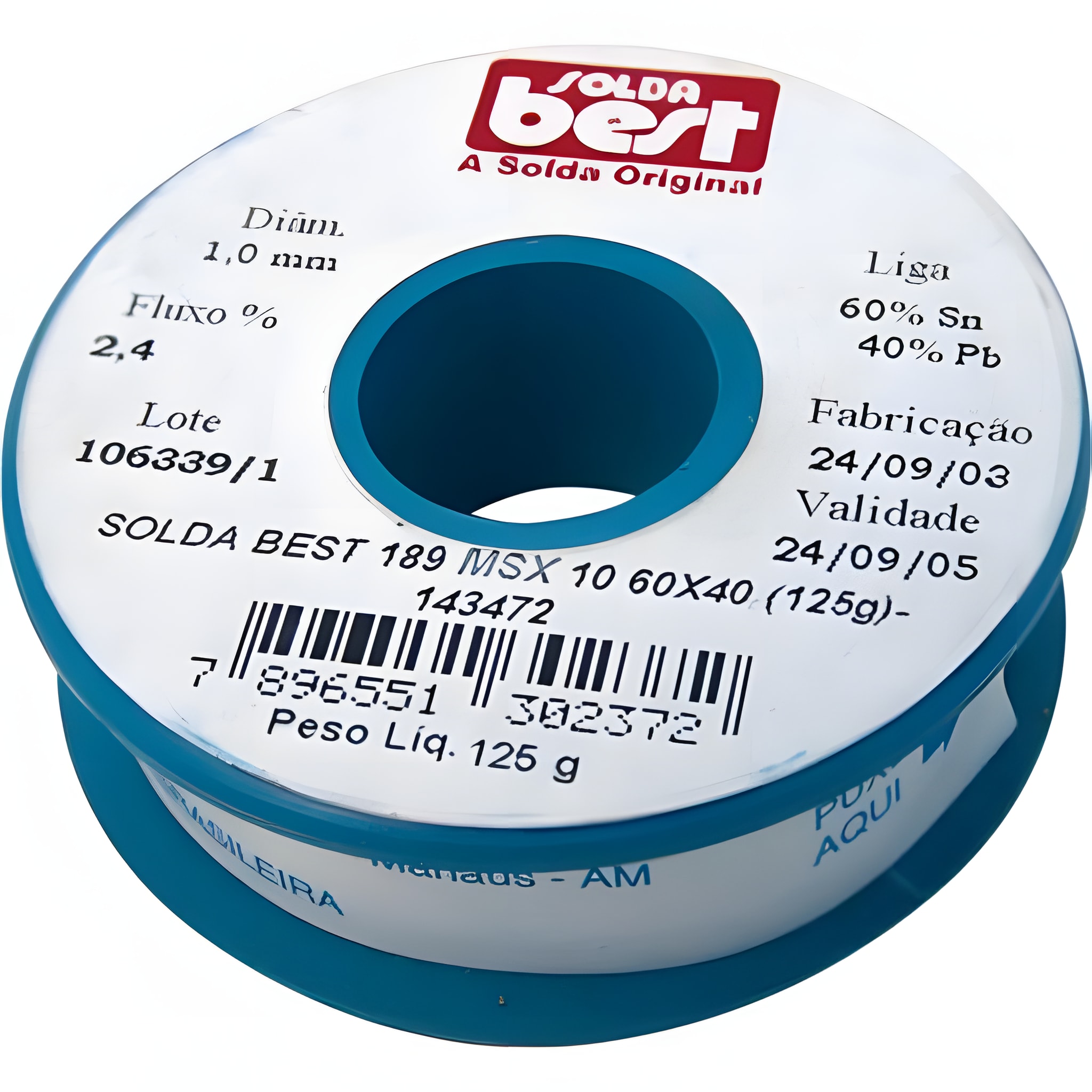 Solda Em Fio Best 189-MSX10 Estanho 125g Azul