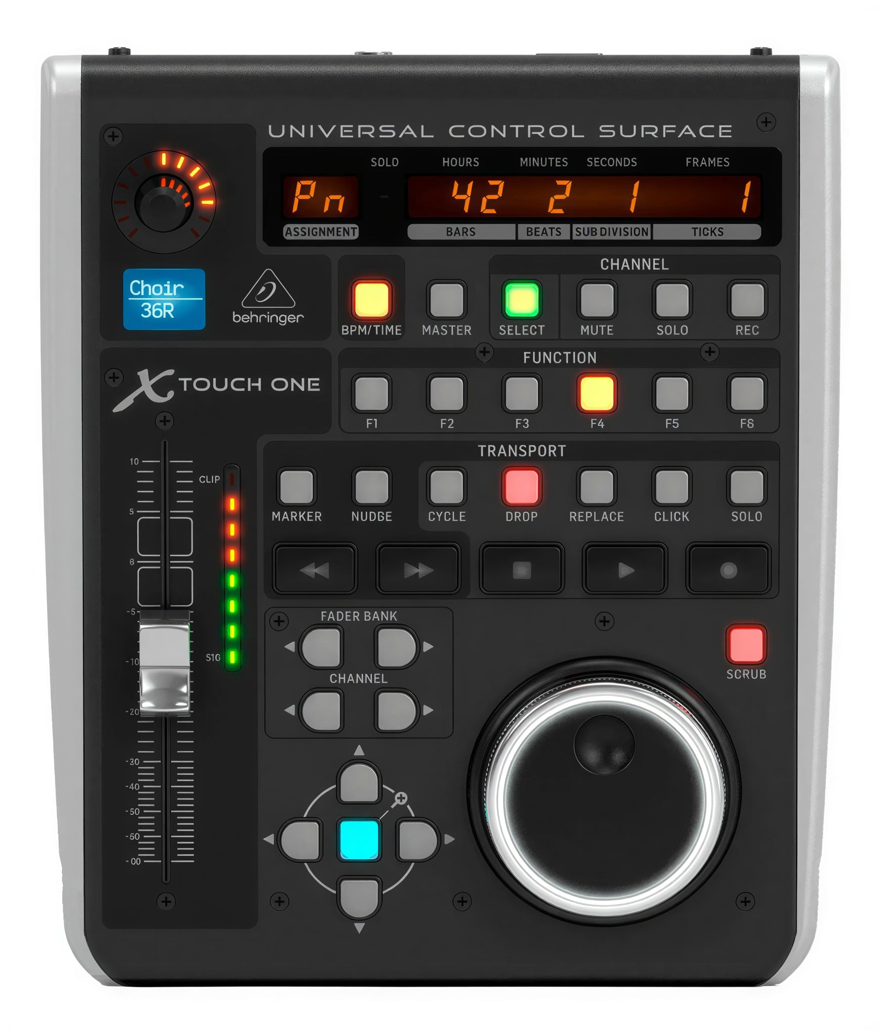 Controlador MIDI Behringer X-Touch One USB com Fader Motorizado de 100mm e Controles de Transporte
