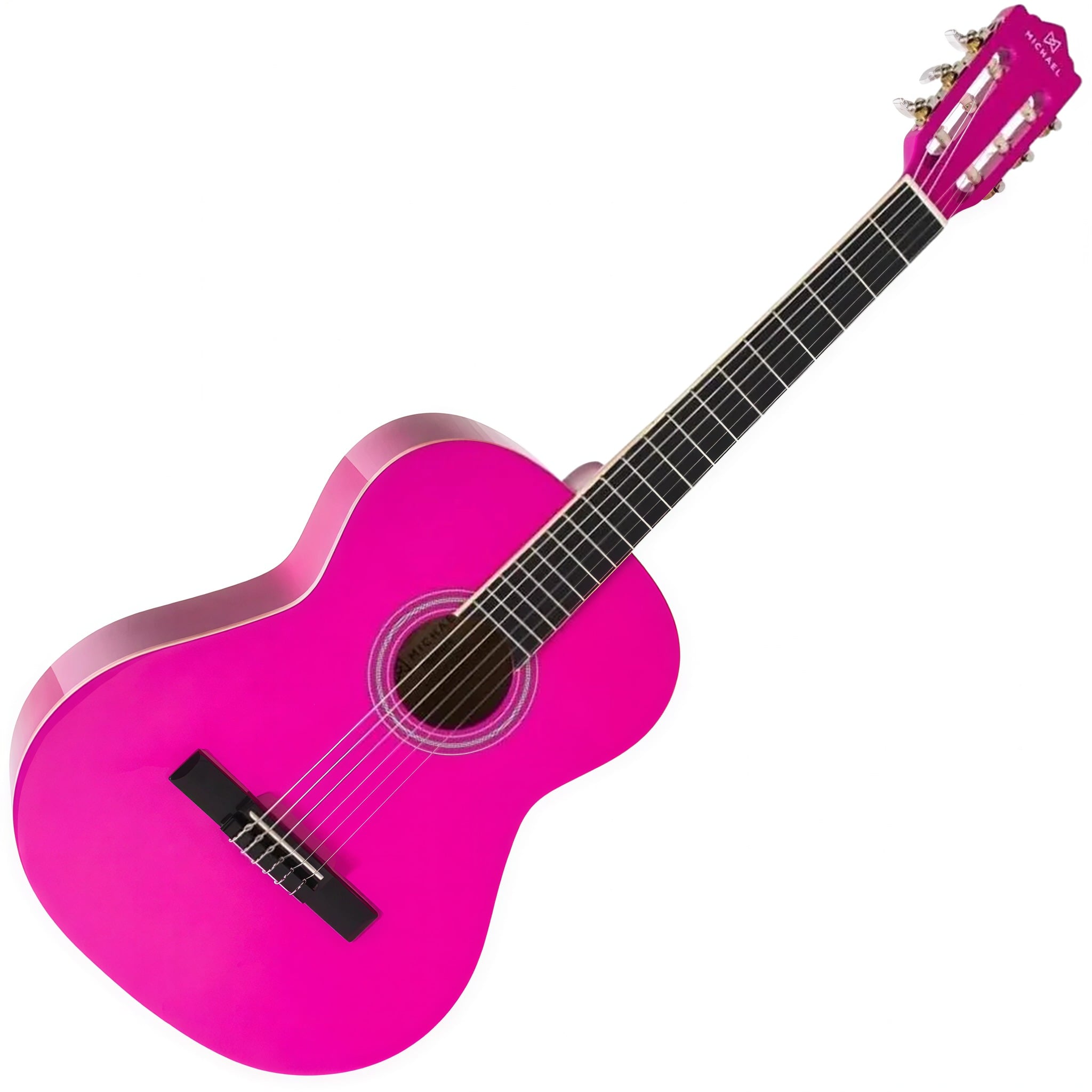 Violão Acústico Nylon Michael Go Play VM15NY PK Pink 4/4 39" com Tampo Linden e Tarraxas Douradas