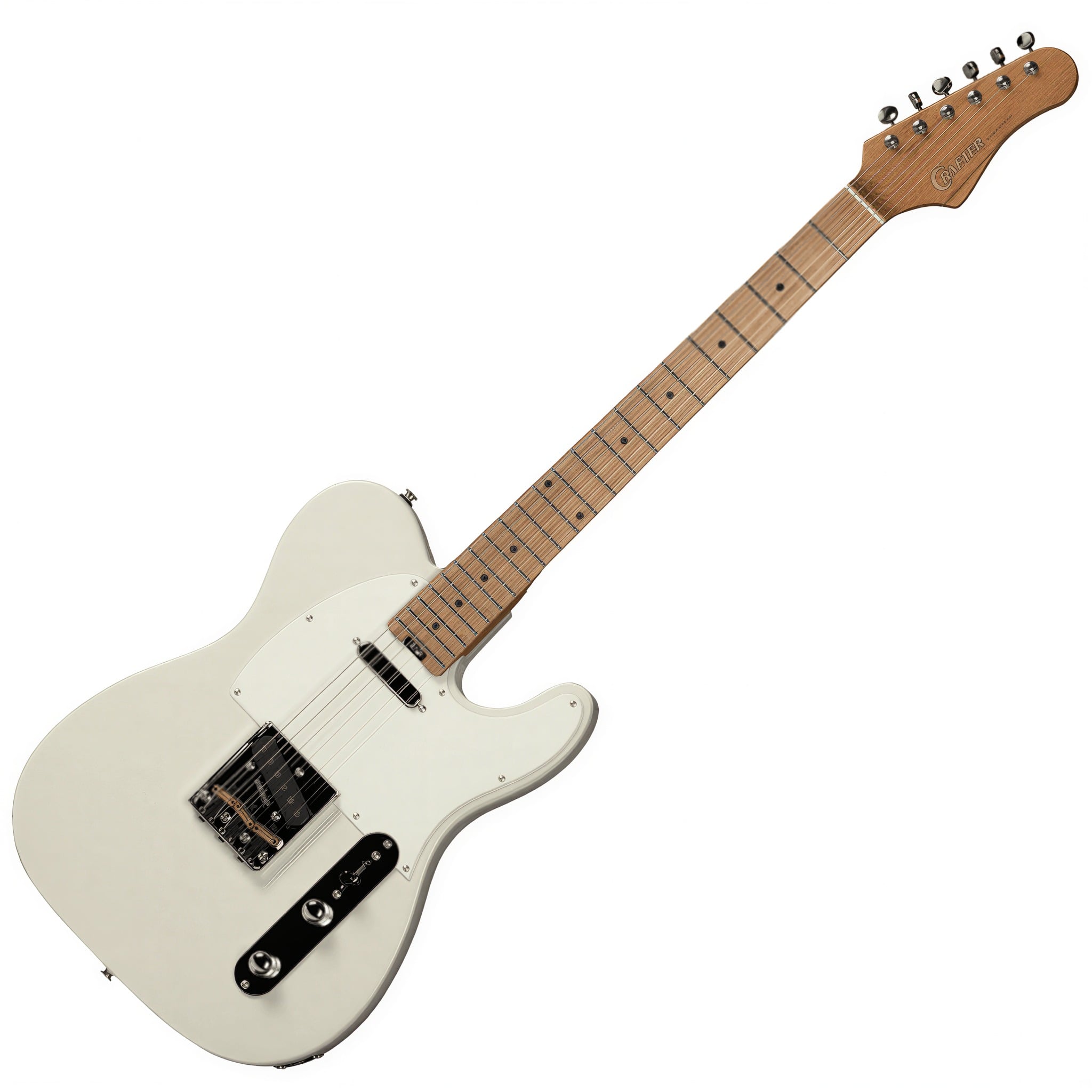 Guitarra Crafter Modern Seoul II 50 T Olympia White Corpo em Ash Braço Maple Escala Maple VVS 22 Trastes Ponte Vintage Telecaster