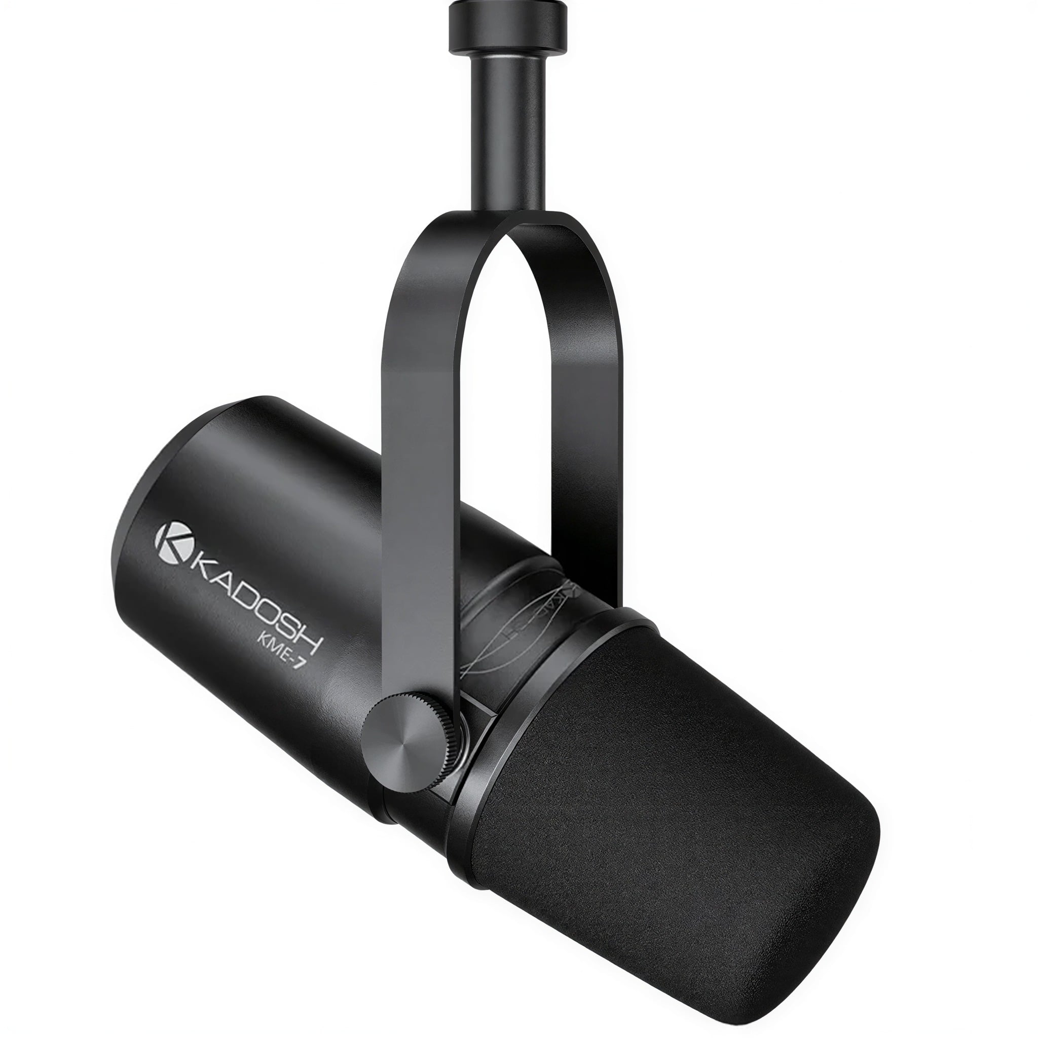 Microfone Dinâmico Kadosh KME-7 Cardioide para Podcast e Streaming com Saída XLR e Suporte Ajustável