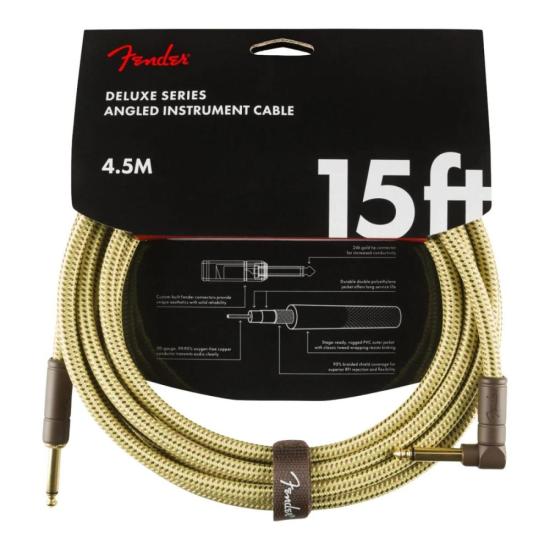 Cabo para Instrumentos P10 x P10 (90°) 4,5m DELUXE SERIES Amarelo Tweed FENDER