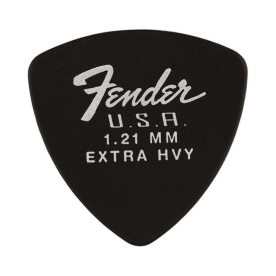 Palheta Fender Extra Heavy 346 Delrin 12 Unidades Preta