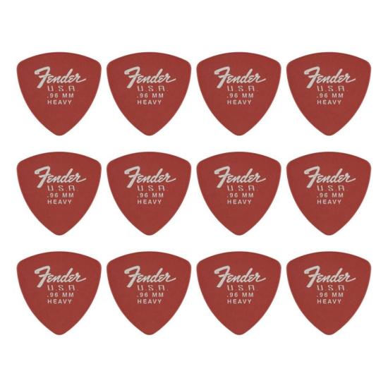 Palheta Fender Heavy 346 Delrin 12 Unidades Fiesta Red