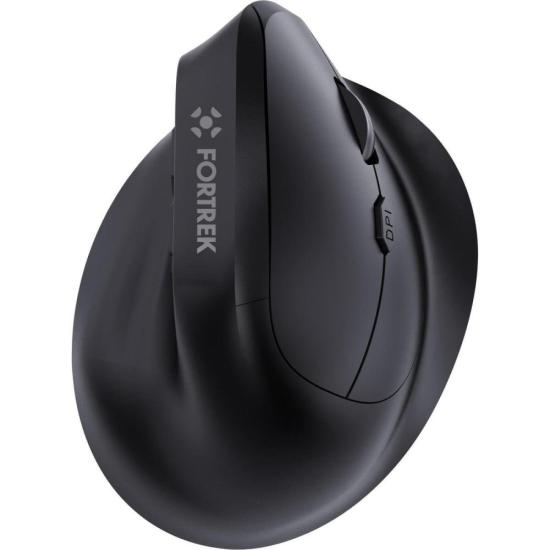 Mouse Vertical Sem Fio Fortrek MERG15 Ergonômico Preto