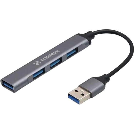 Hub USB-A 4 Portas Fortrek DA41 Com Design Moderno Em Alumínio
