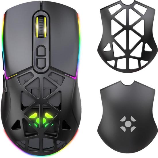 Mouse Gamer Sem Fio Fortrek Striker Air 16.000 DPI Preto