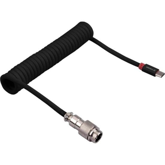Cabo Coiled Fortrek Helix USB-C Com Estrutura Reforçada Preto