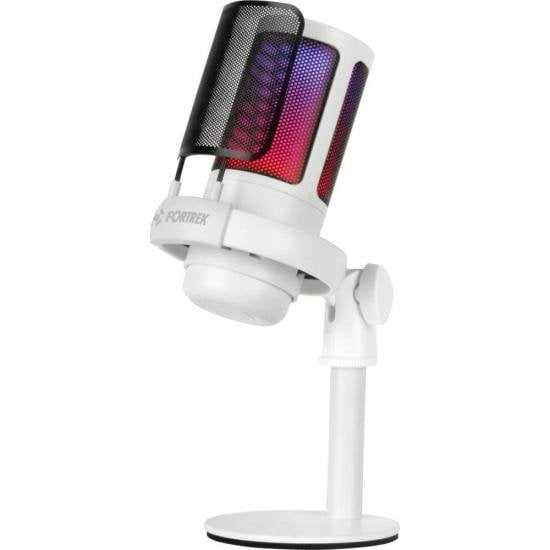 Microfone Gamer Fortrek MIC10 USB Plug & Play Cardioide Branco