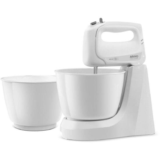 Batedeira Arno HM10 400W 4 Velocidades 2 Tigelas 4L Branca