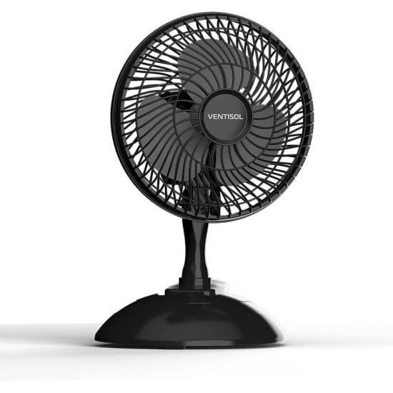 Ventilador de Mesa Mini Ventisol 220V 2 Velocidades Preto