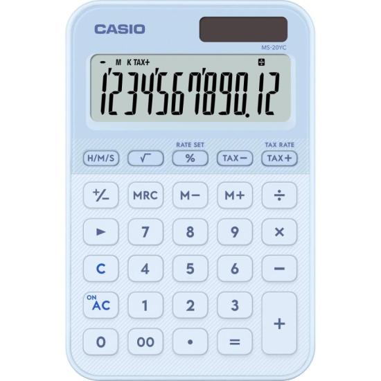 Calculadora de Mesa Casio MS20YC 12 Dígitos com Visor Grande Azul
