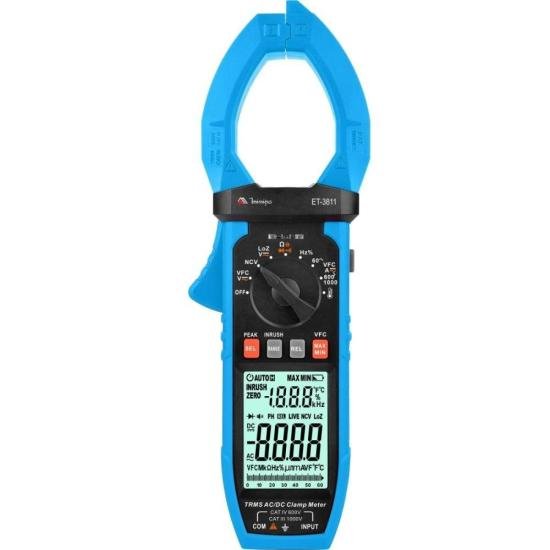 Alicate Amperímetro Digital Minipa ET3811 6000 Contagens Azul