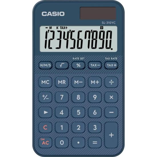 Calculadora de Bolso Casio SL310YC 10 Dígitos Solar Azul Escuro
