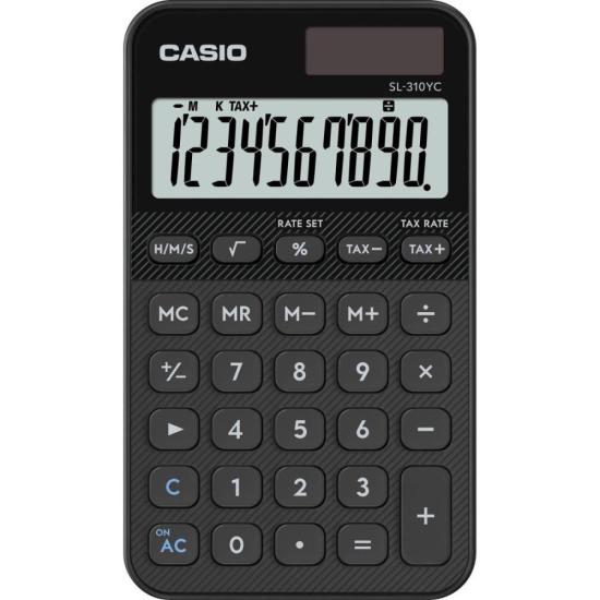 Calculadora de Bolso Casio SL310YC 10 Dígitos Solar e Bateria Preta