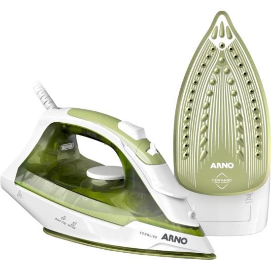 Ferro a Vapor Arno Ecogliss FEC2 1830W com Base Cerâmica Verde e Branco