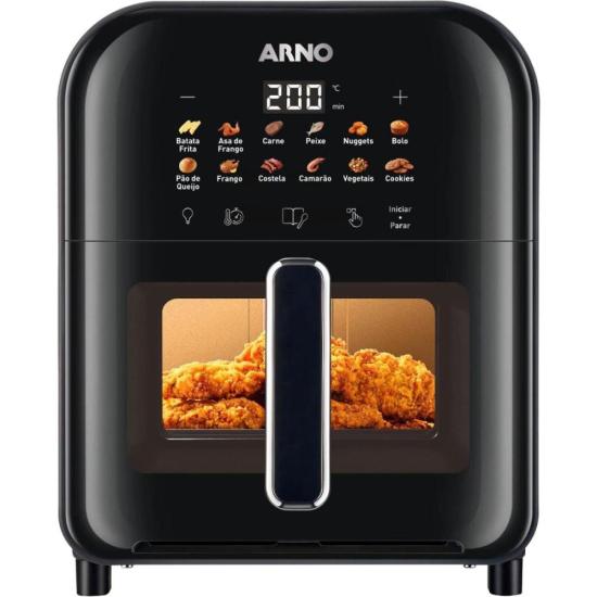 Fritadeira Air Fryer Arno Easy Fry Turbo 6L 12 Programas Preto