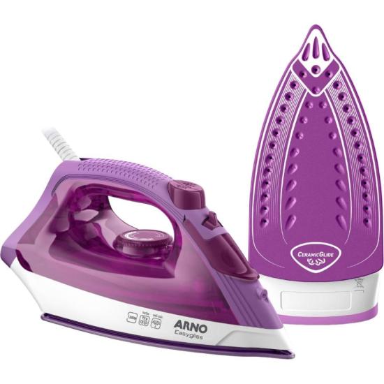 Ferro a Vapor Arno Easygliss com Base Cerâmica Lilás/Branco 220V