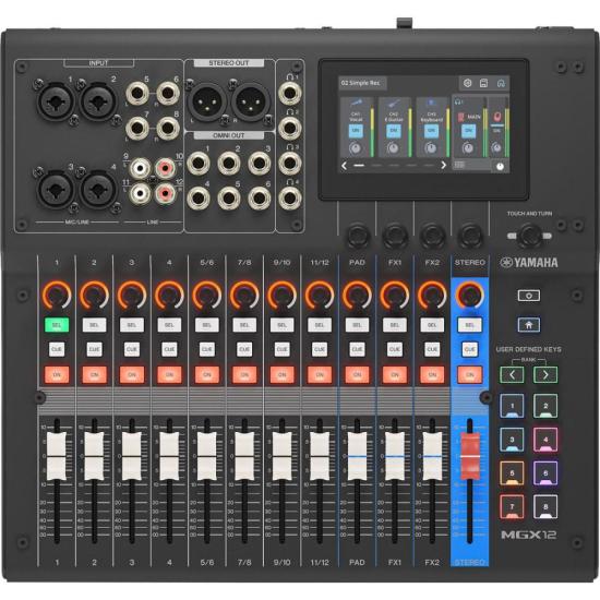 Mesa de Som Yamaha MGX12 12 Canais Bluetooth 5.0 Preta