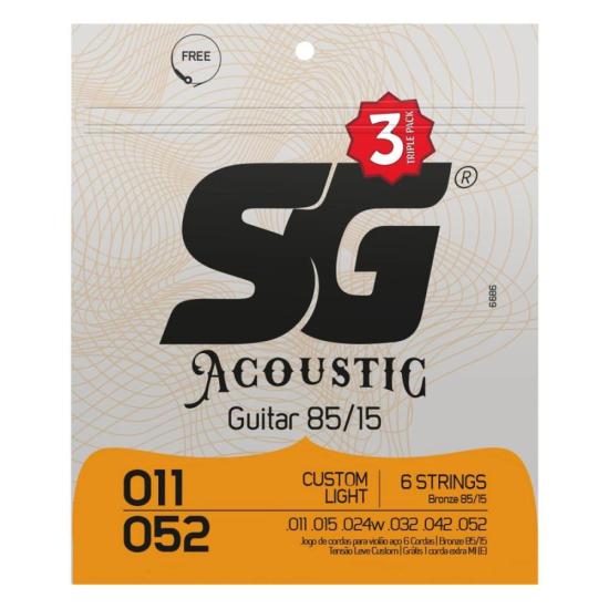 Encordoamento Para Violão Aço São Gonçalo Bronze 6 Cordas .011 Leve