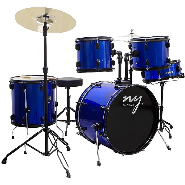 Bateria Acústica New York NY-F1rst 5 Tambores com Banco Azul
