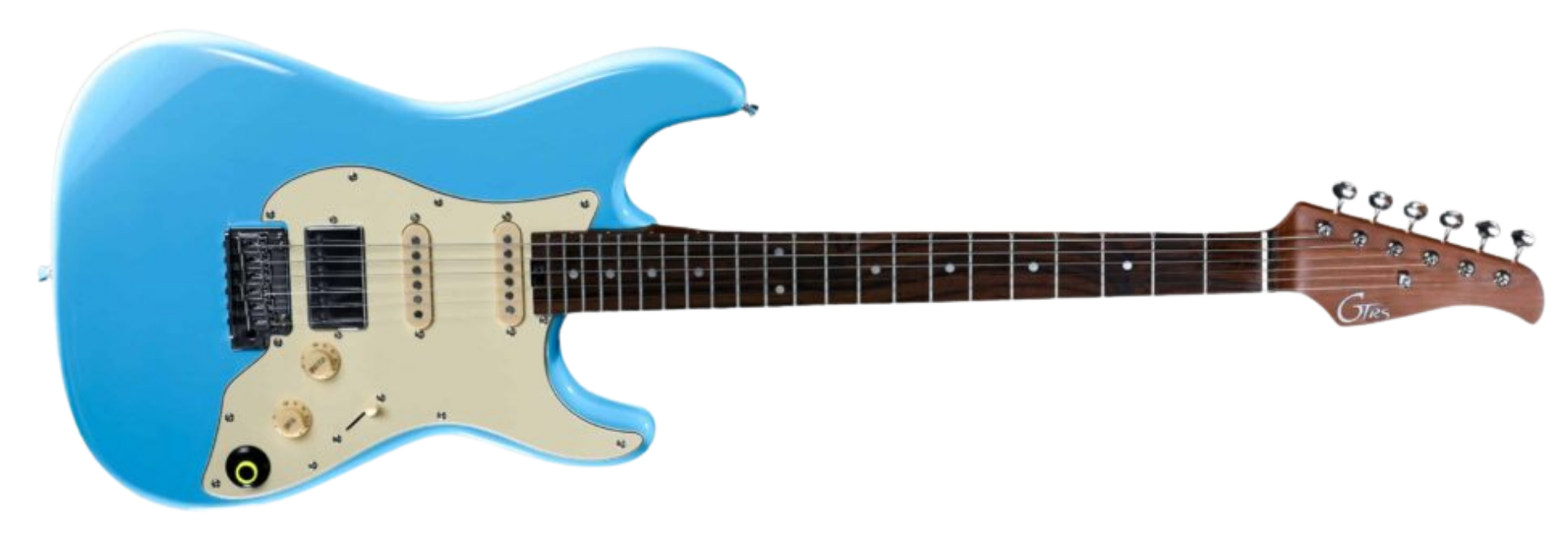 Guitarra Mooer GTRS S800 SB Sonic Blue HSS com Efeitos Integrados Footswitch GWF4 e Bag