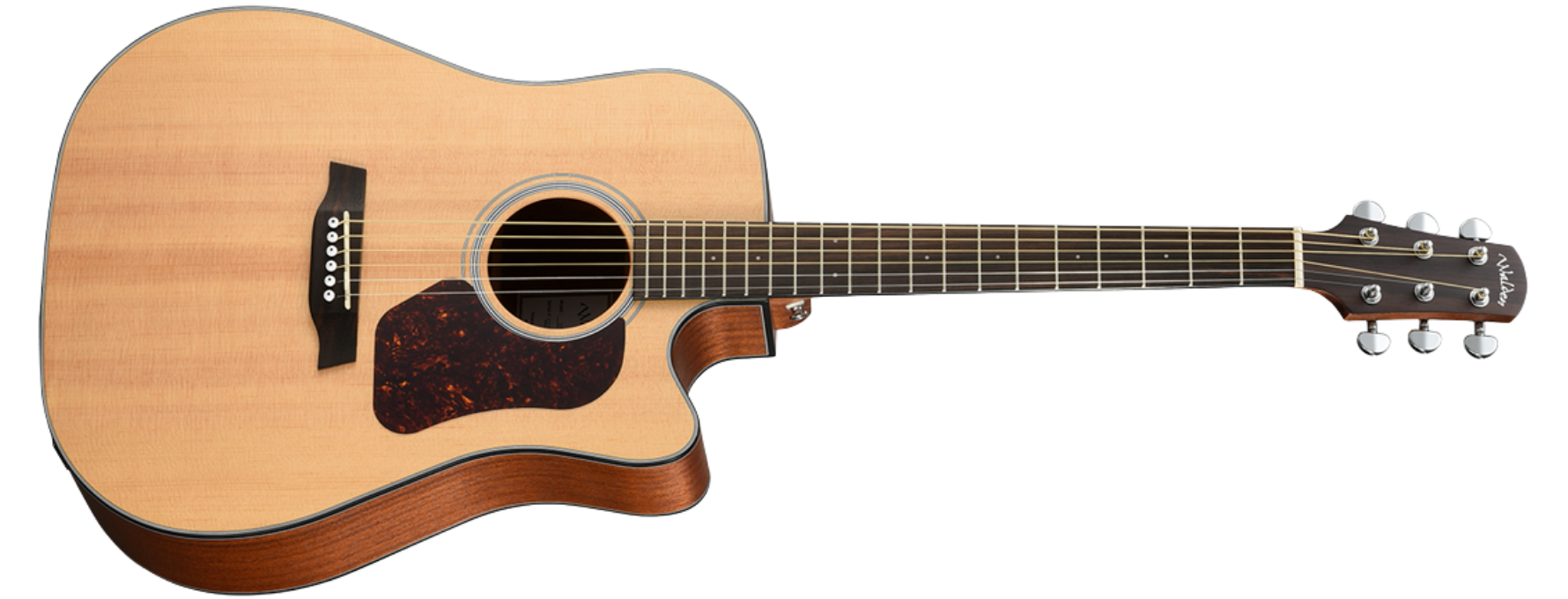 Violão Eletroacústico Aço Walden D550CE Natural Satin Dreadnought Cutaway com MG-20
