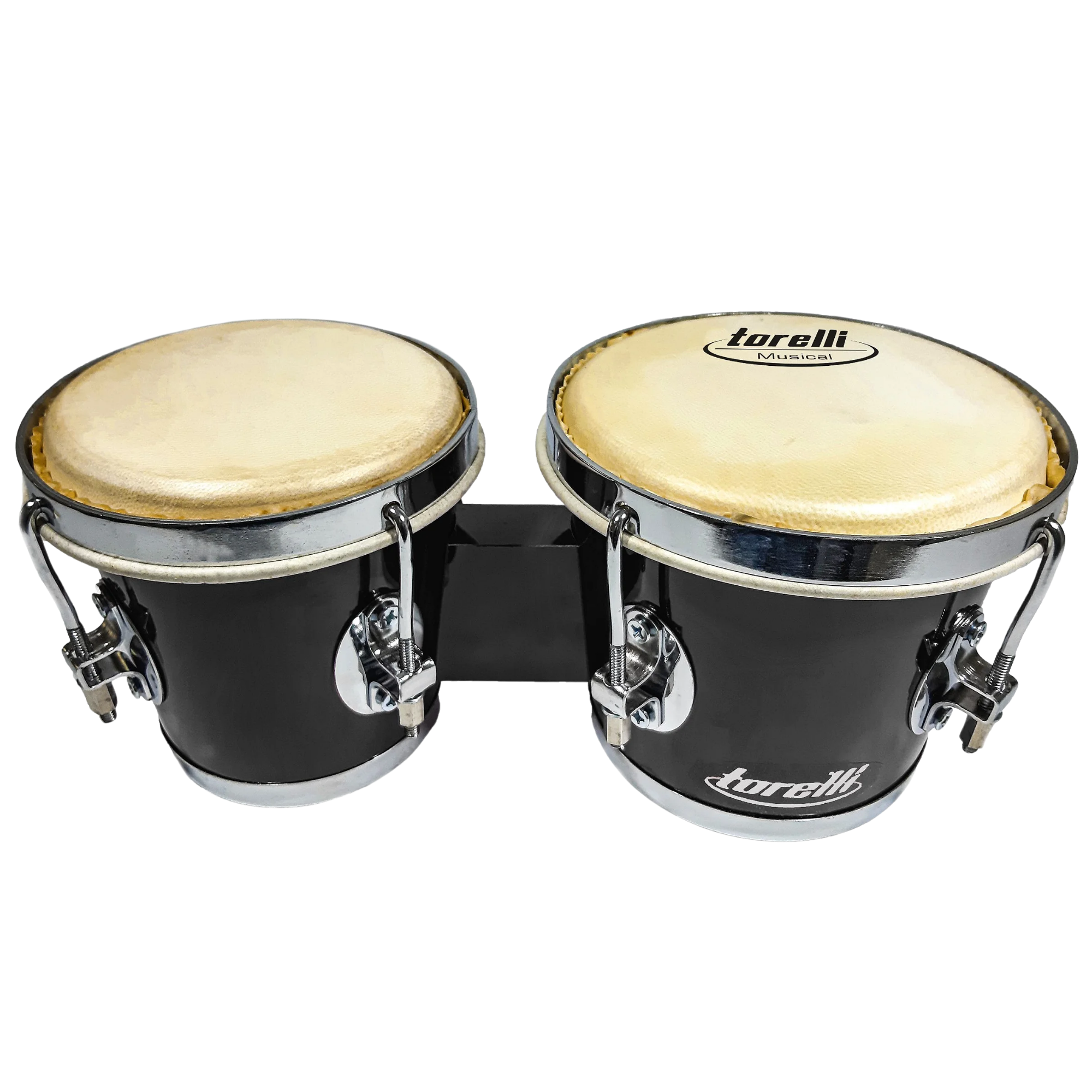 Bongo Médio Torelli TB010PR 6x7 Polegadas Madeira com Formica Preta Par de Bongôs