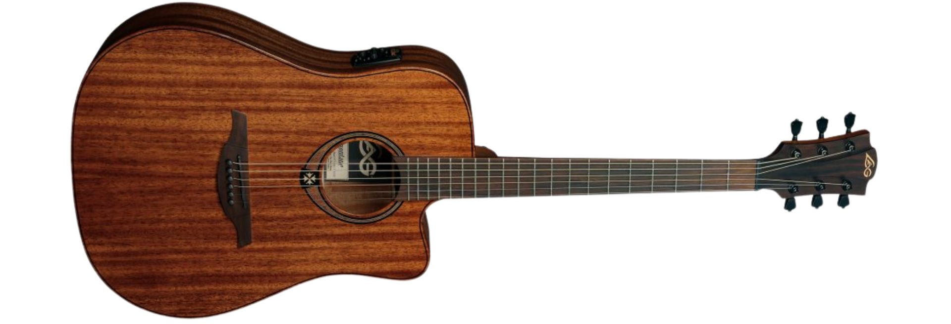 Violão Eletroacústico LAG T98DCE Tramontane Aço Dreadnought Cutaway Tampo Sólido Khaya com Stage-Lag System