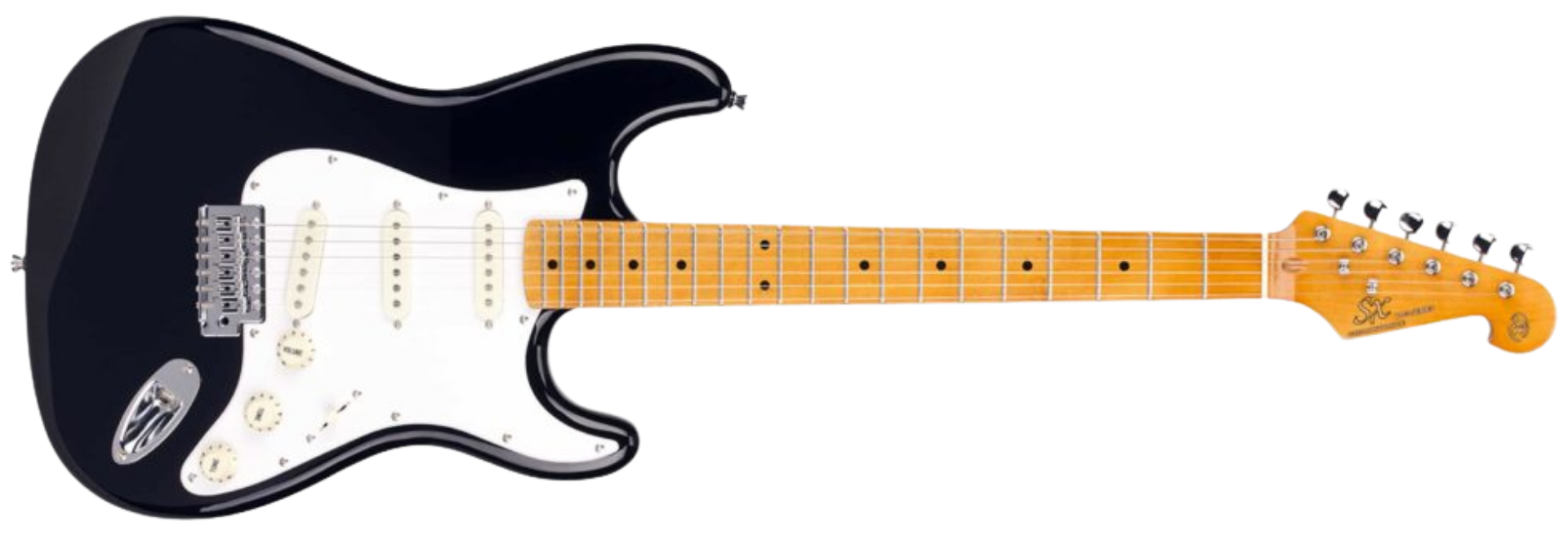 Guitarra SX SST57 Vintage Series Plus BK Black Stratocaster com Captadores Single Coil