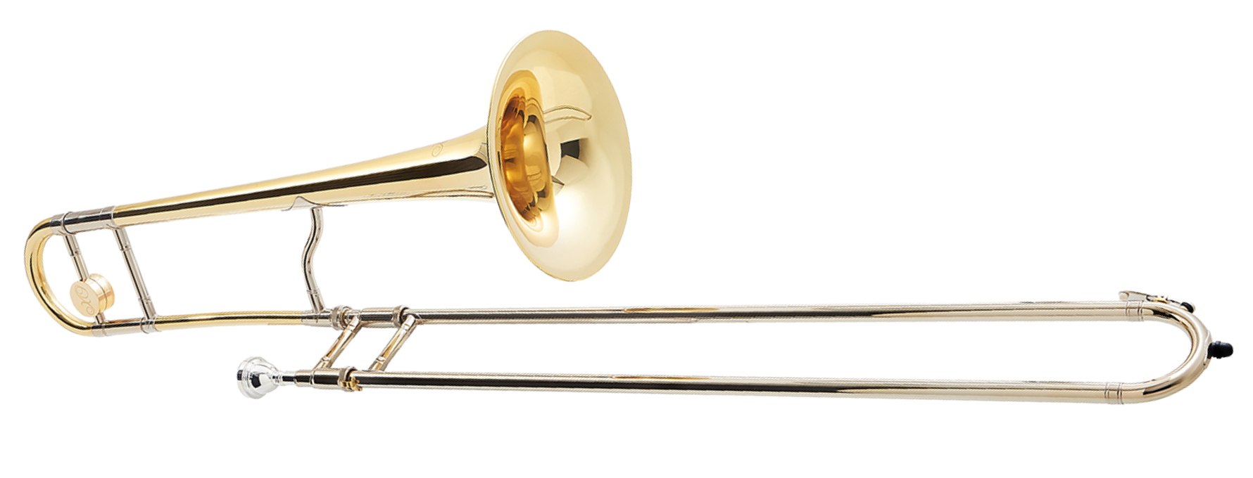 Trombone Tenor XO 1634LT Bb Laqueado Dourado com Campana 8 Pol Calibre 0.508 e Tubo em Alpaca
