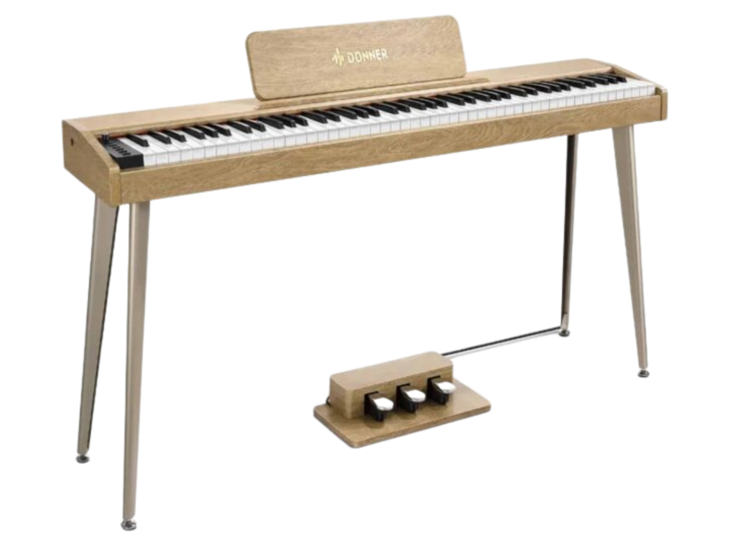 Piano Digital Donner DDP-60 com Gabinete em Madeira 88 Teclas Semi-Pesadas 128 Timbres USB-MIDI e Pedaleira Tripla