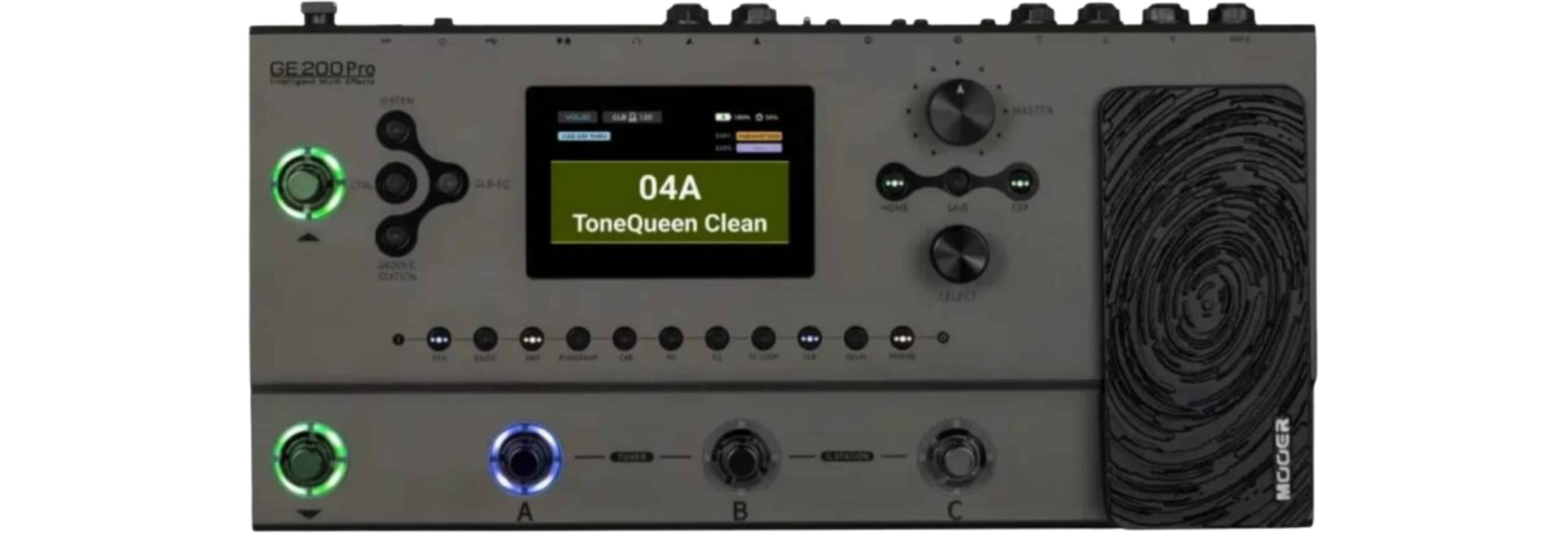 Pedaleira Multiefeitos Mooer GE200PRO para Guitarra com 286 Efeitos 55 Amplificadores Looper Bluetooth e MIDI
