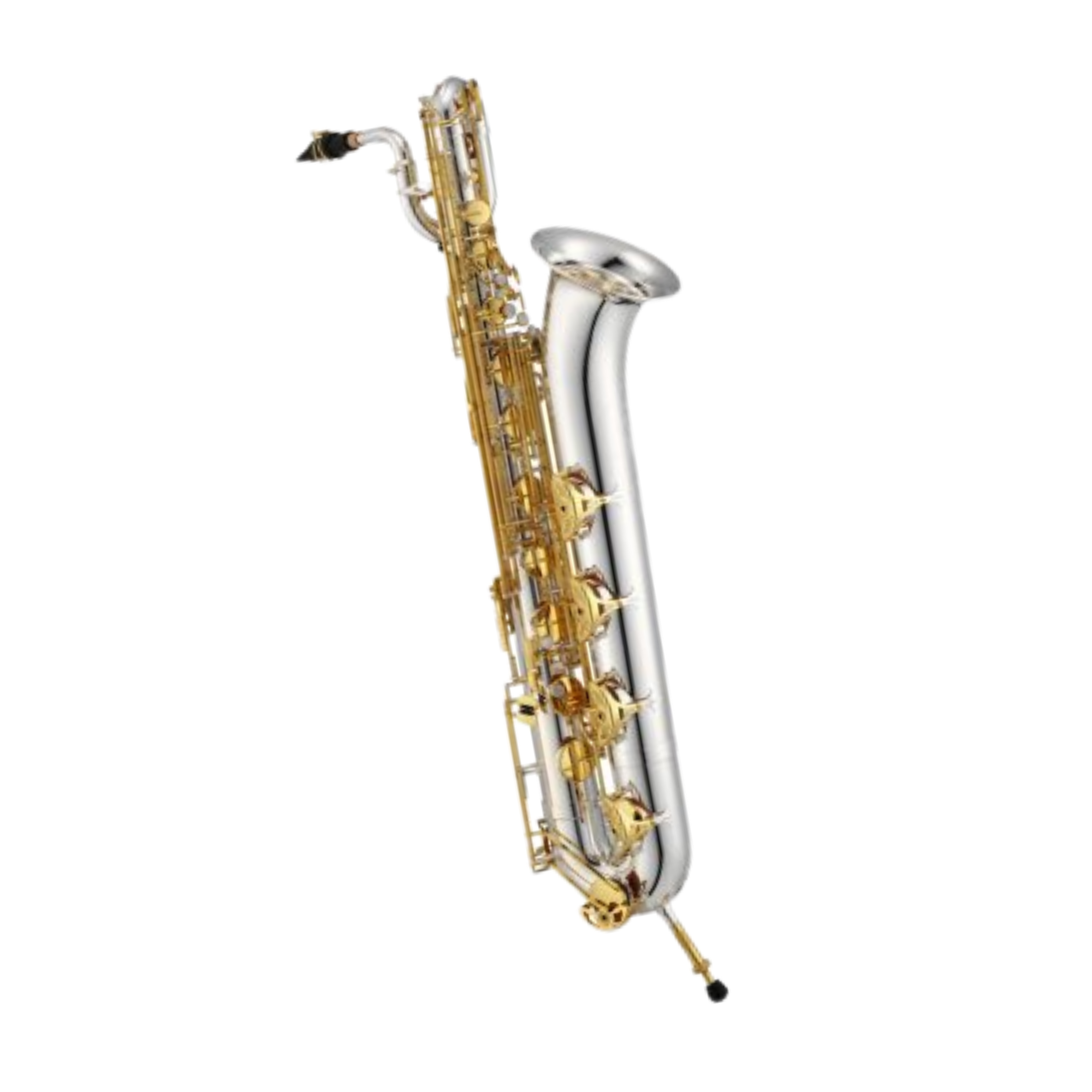 Saxofone Barítono Jupiter JBS1100SG Silver Gold Eb Acabamento Prateado com Chaves Douradas