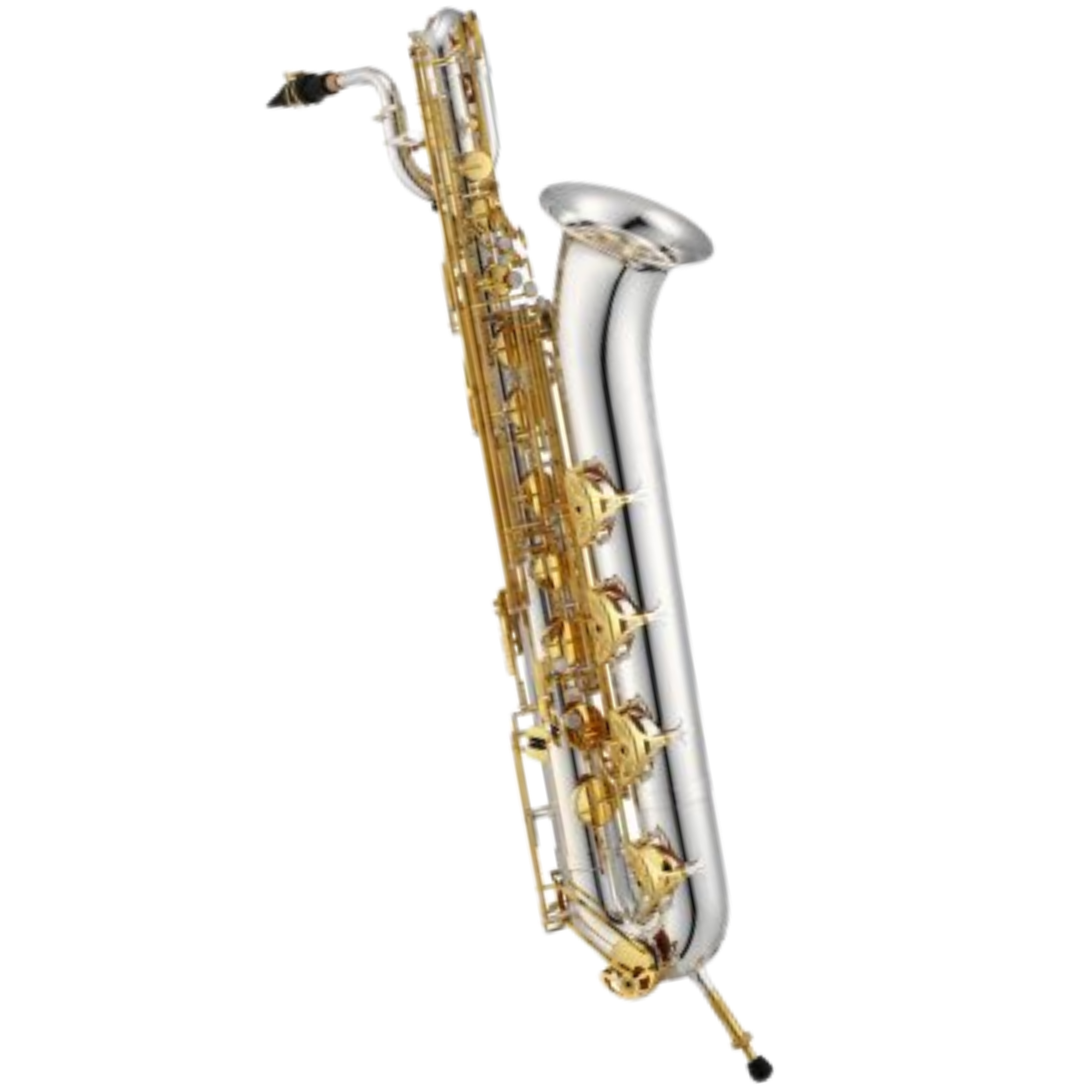 Saxofone Barítono Jupiter JBS1100SG Silver Gold Eb Acabamento Prateado com Chaves Douradas