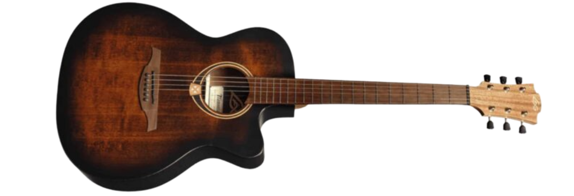 Violão Eletroacústico LAG T70ACE Tramontane 70 Auditorium Cutaway Black & Brown Tampo Sólido Sitka Spruce com DirectLâg