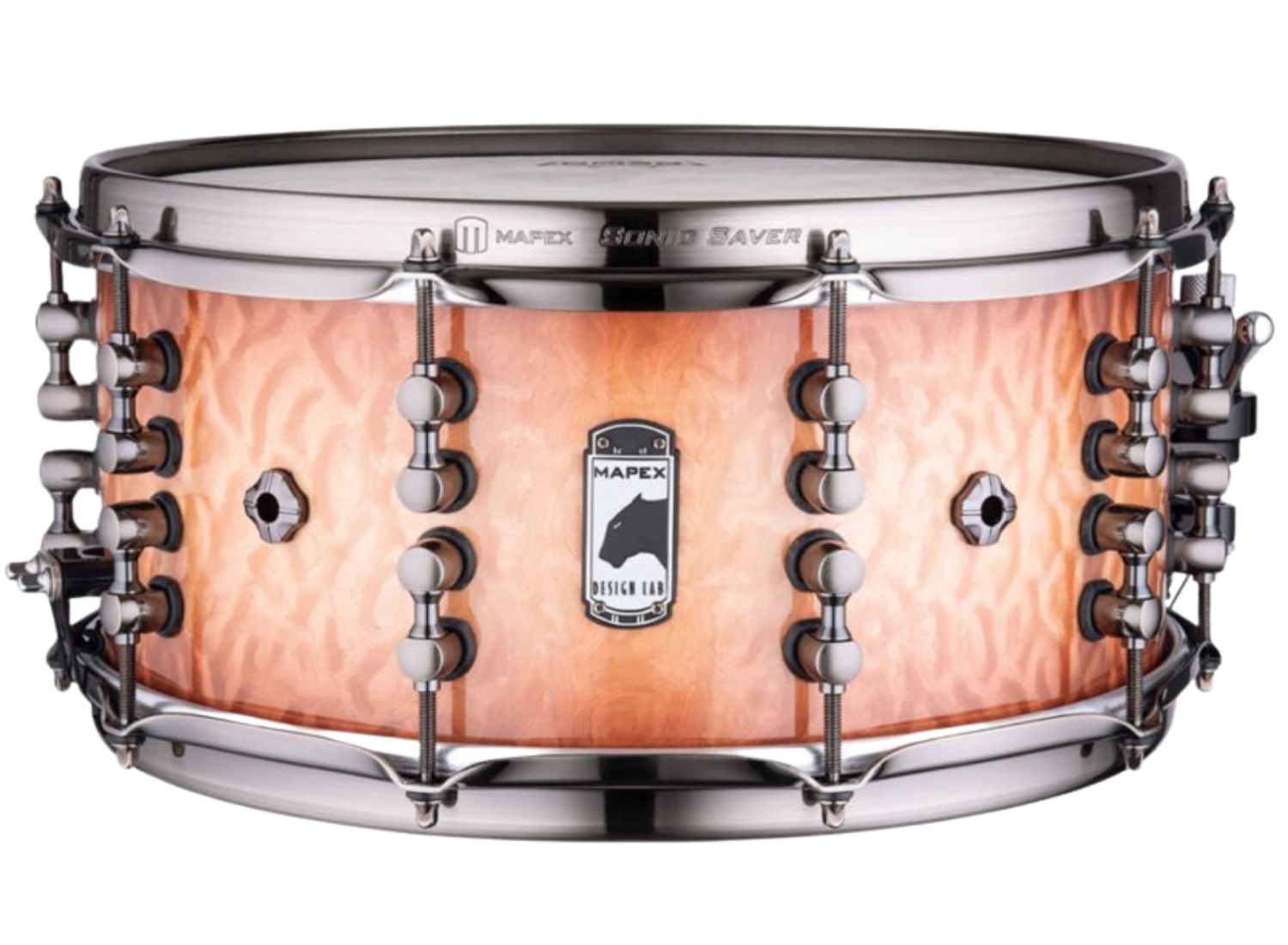 Caixa de Bateria Mapex Design Lab Russ Miller Versatus 14x6,5” Peach Burl Burst BPDLMH4650LPW