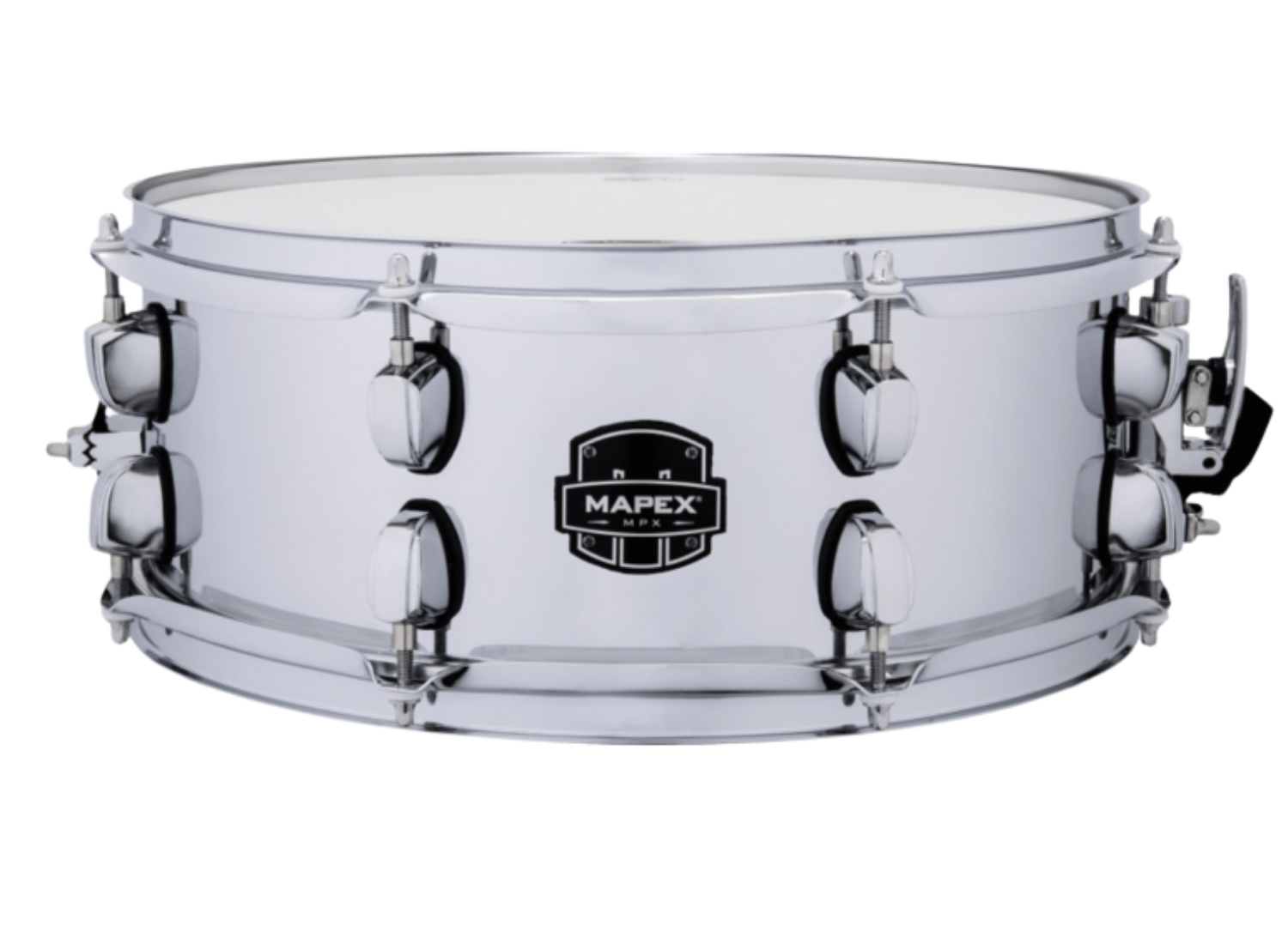 Caixa de Bateria Mapex MPX 14x5,5” Aço Cromado com Peles Remo UX e Aros Triple Flanged MPNST4551CN