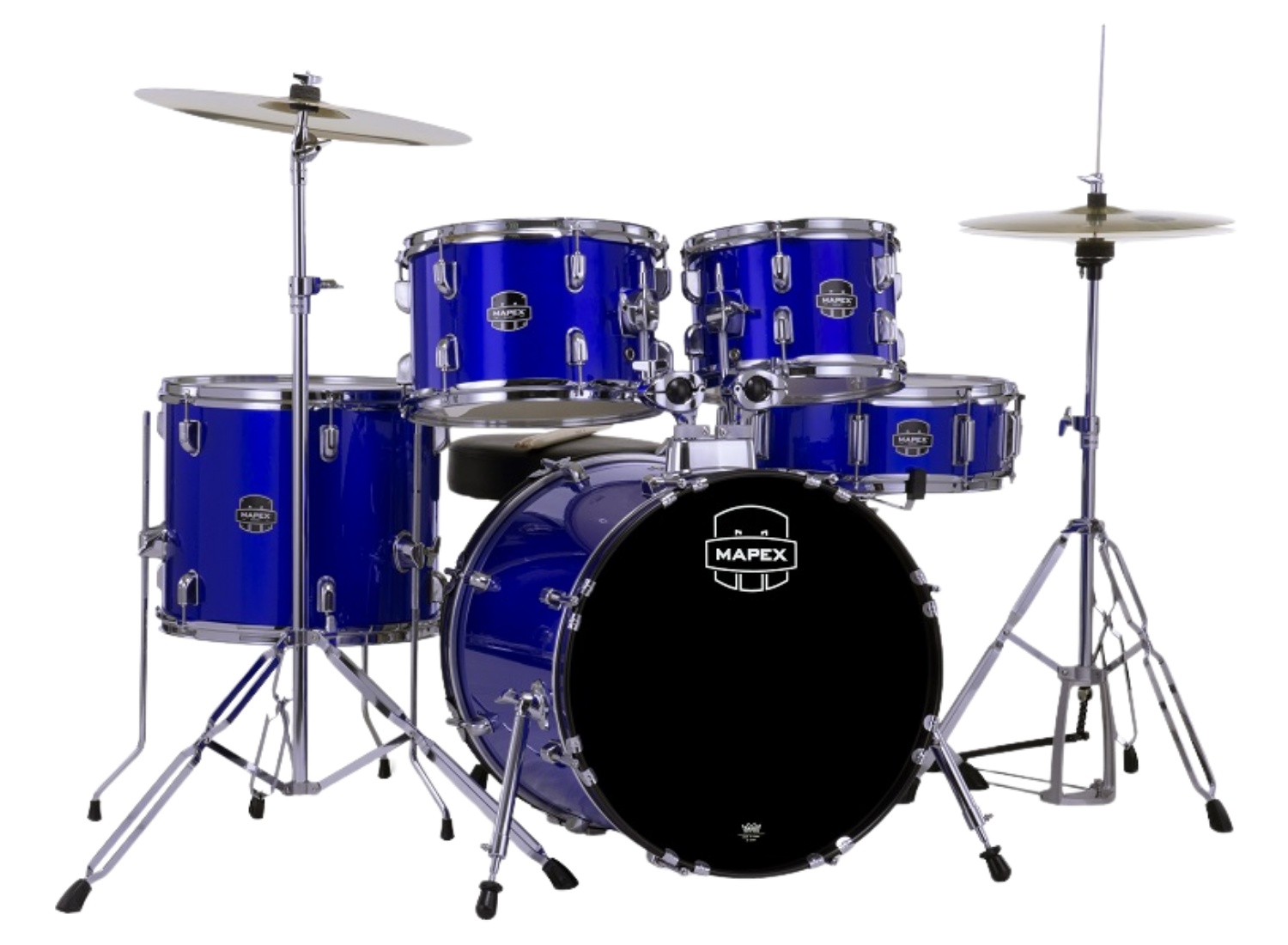 Bateria Acústica Mapex Comet CM5294FT-IB IB Indigo Blue 5 Peças 22” com Ferragens e Banco