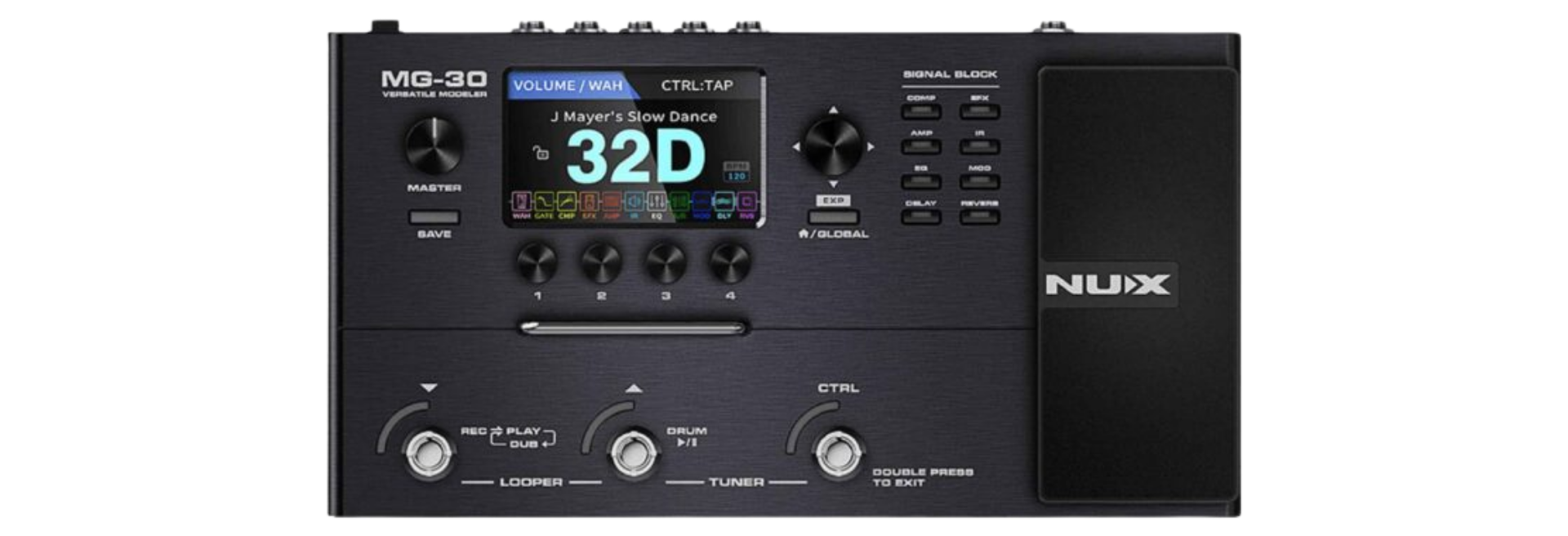 Pedaleira Multiefeitos NUX MG-30 com 30 Modelos de Amplificadores IR e Interface USB