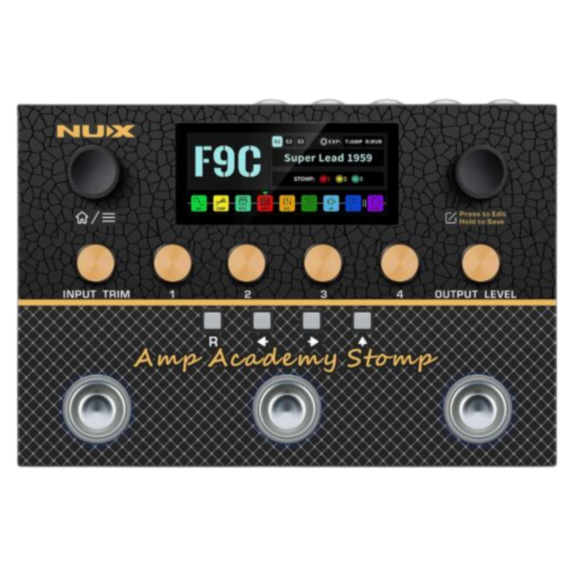 Pedal Simulador de Amplificadores e Multiefeitos NUX Amp Academy Stomp TSAC-4K com IR e USB